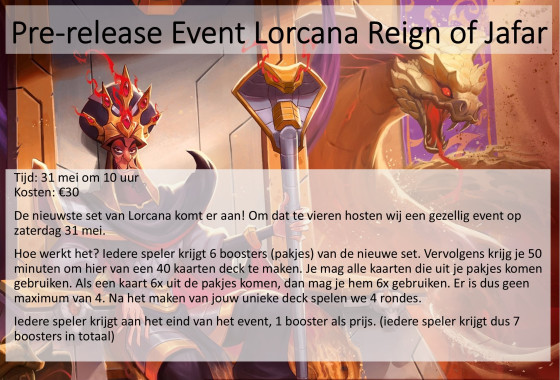 Lorcana Pre-release: Reign of Jafar
